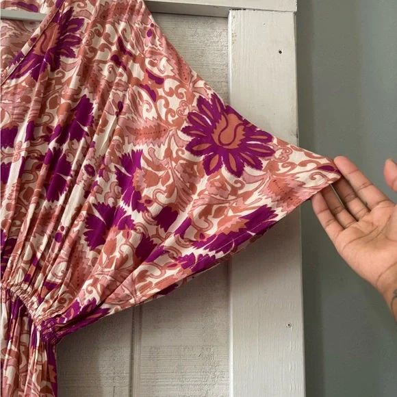 Floral Maxi Dress in Pink and Purple - Picture 3 of 5